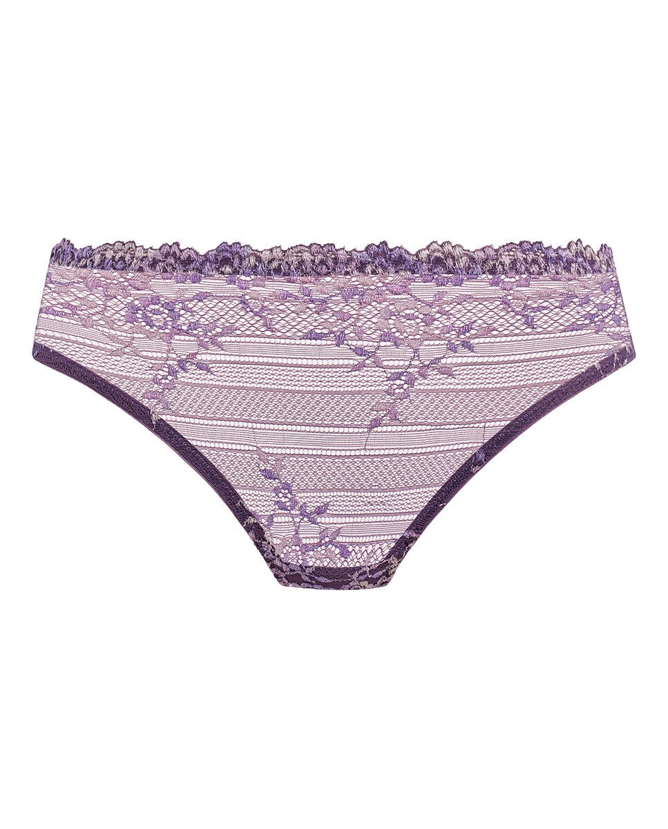 Cuecas Embrace Lace de renda e tule Roxo-3