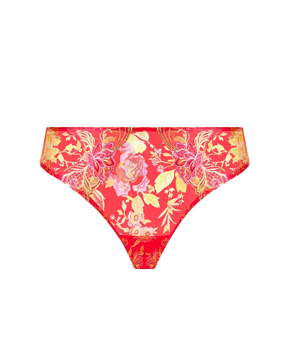 Cueca com Bordados e Rendas Vermelho-3