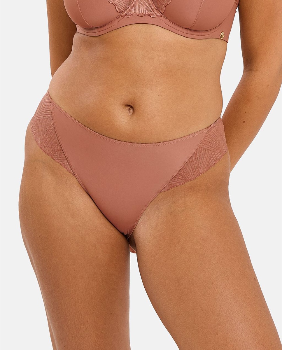 Cueca de Renda e Microfibra Caramelo-1