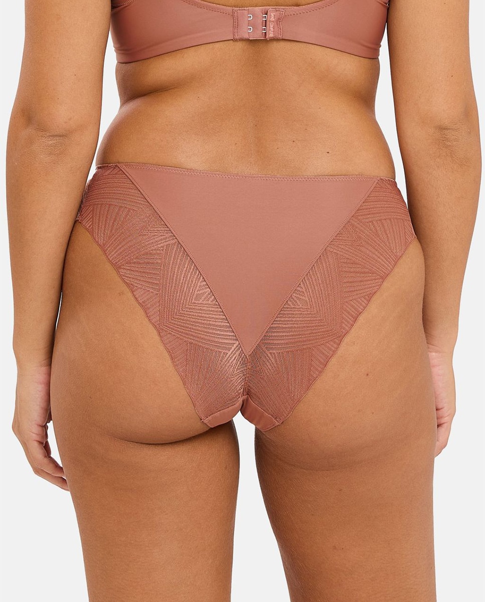 Cueca de Renda e Microfibra Caramelo-2