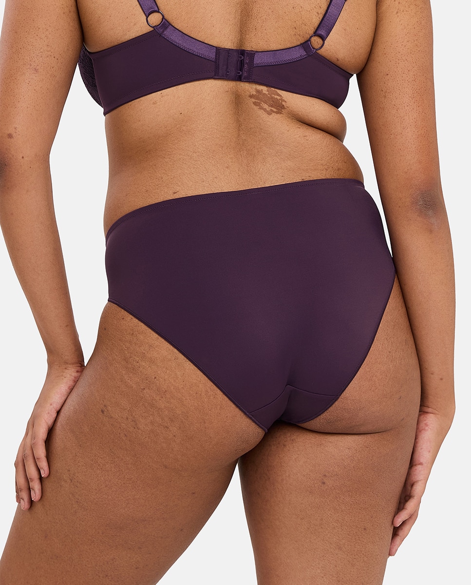 Cueca de Renda e Microfibra Roxo-2