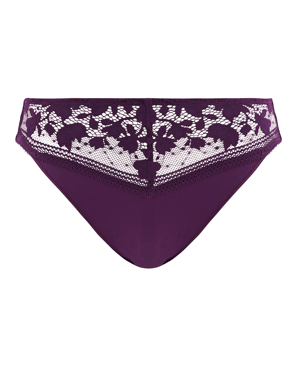 Cueca de Renda e Microfibra Roxo-3