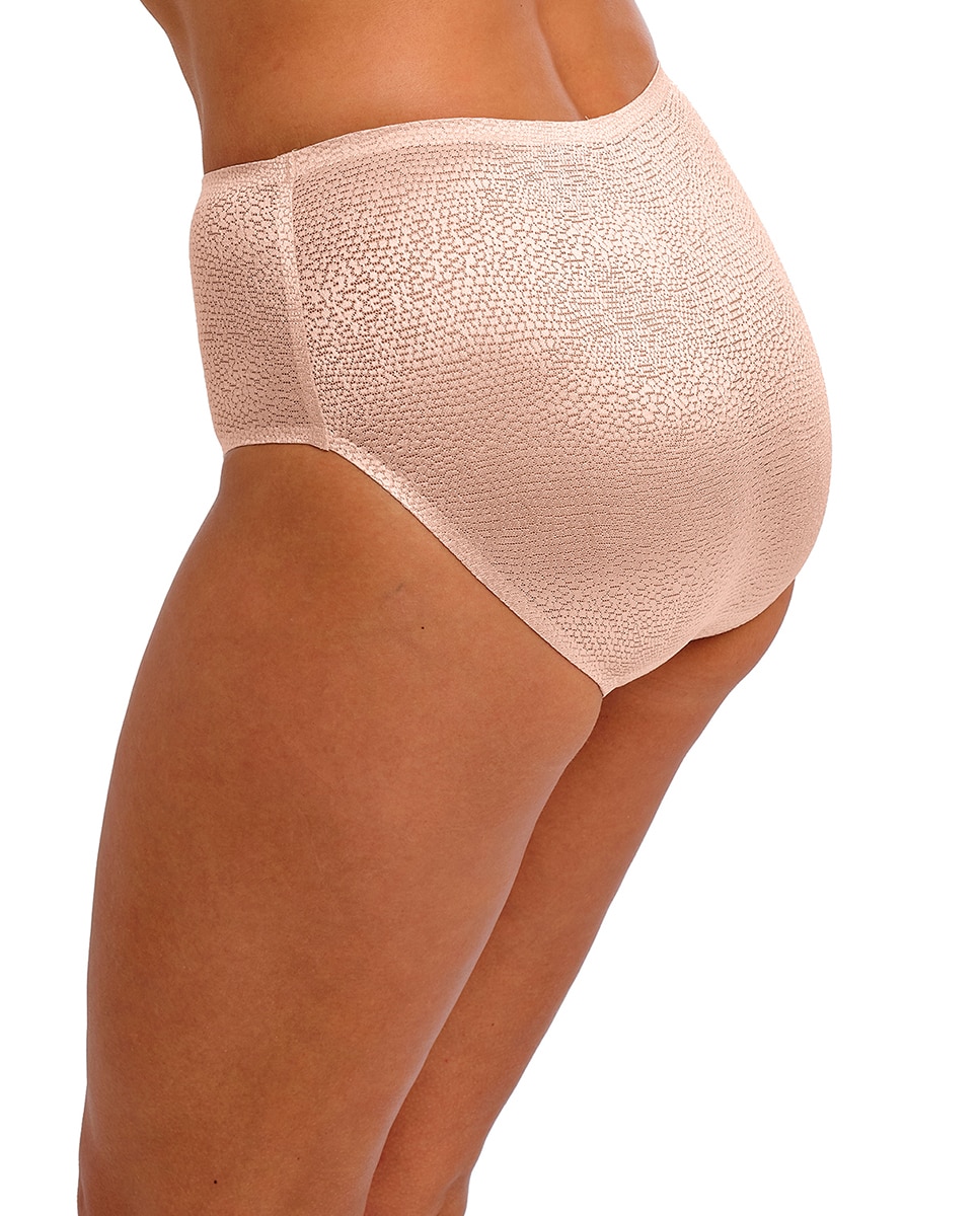 Cueca de Cintura Subida em Tecido de Jacquard Iridescente Natural-3