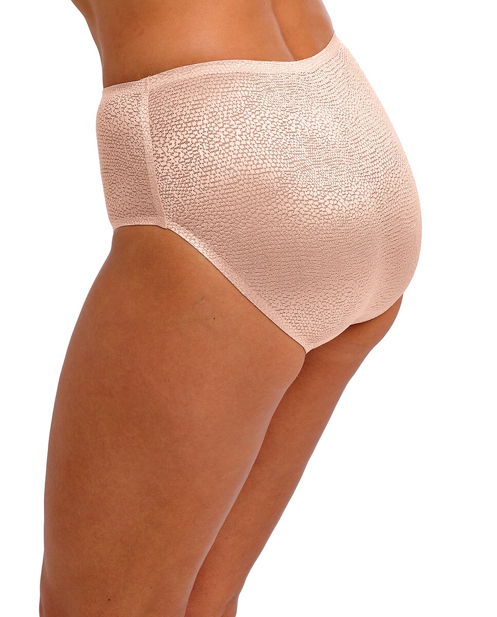 Cueca de Cintura Subida em Tecido de Jacquard Iridescente Natural-3