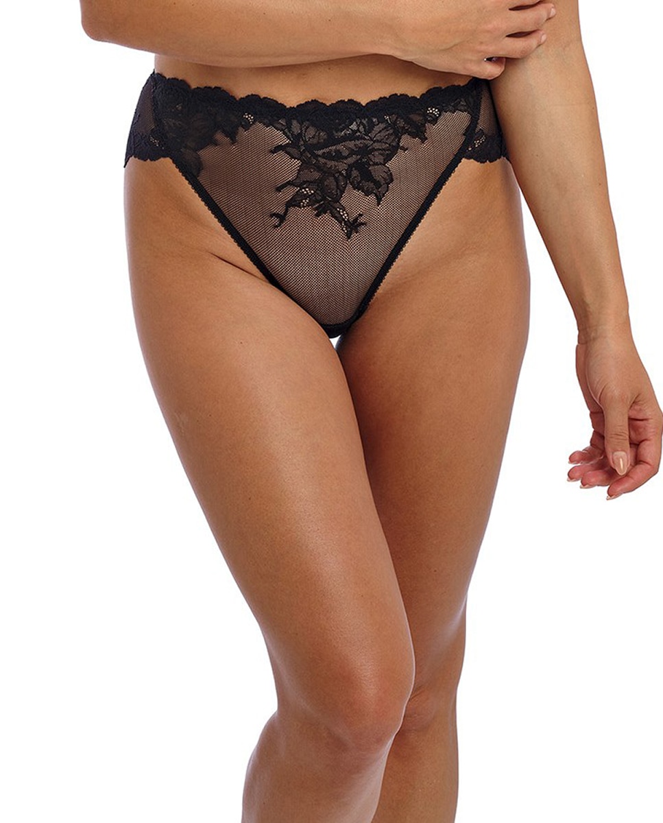 Imagem 0 de Cueca de Cintura Média de Renda Floral à Frente e Lisa Atrás Sedução