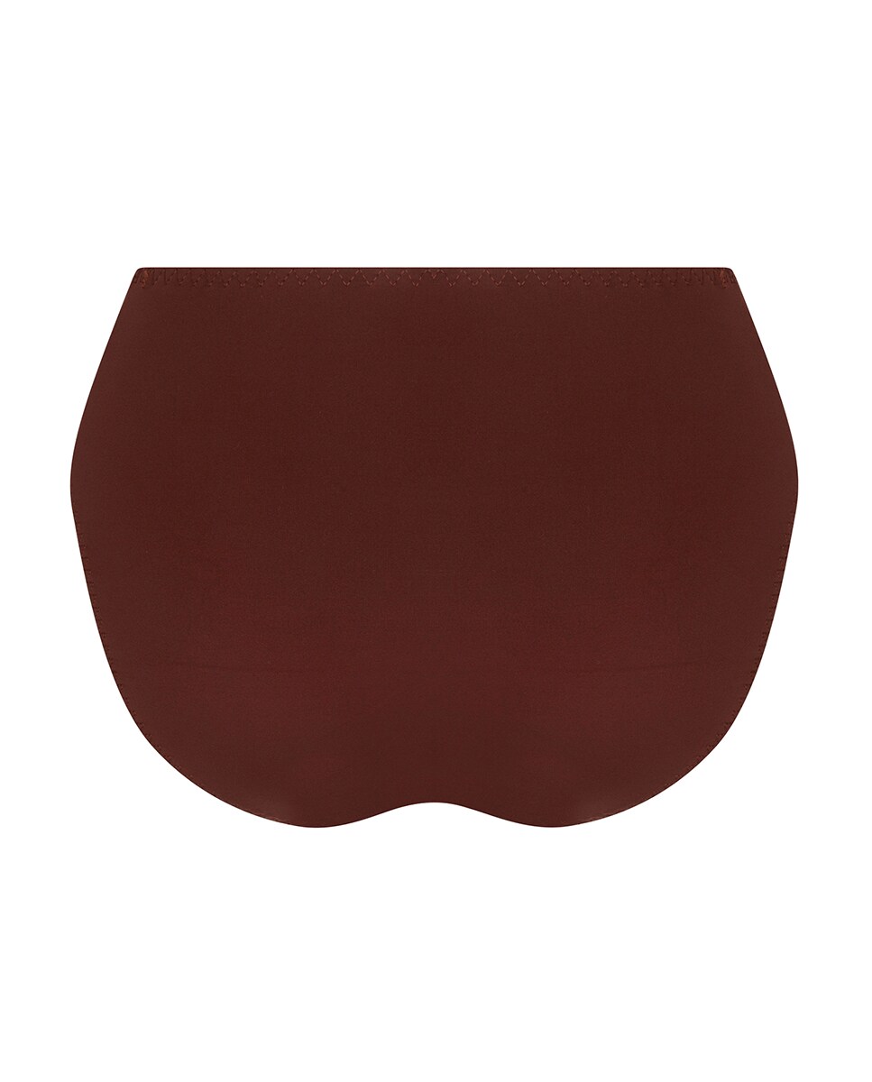 Cueca Tamanho Normal Muito Cómoda com Bom Suporte à Frente e Atrás. Tecido de Renda Suave. Castanho-escuro-2