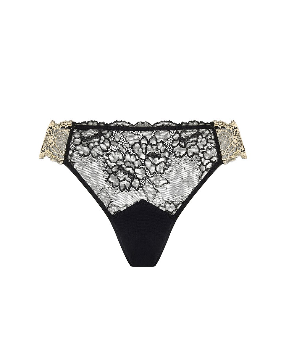 Cueca de Forma Clássica Enriquecida com Bordados e Rendas Ouro-5