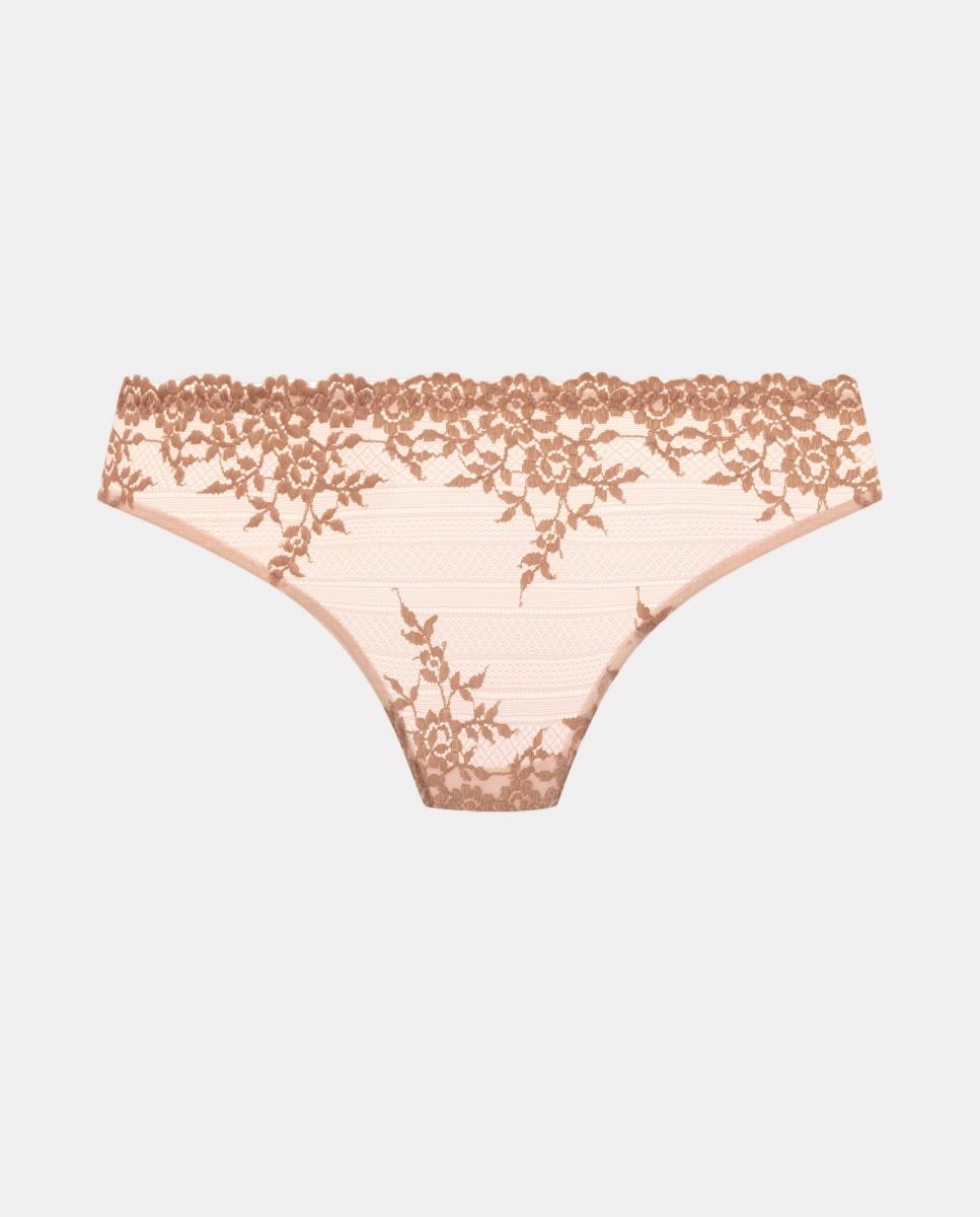 Cuecas Embrace Lace de renda e tule Castanho-claro-3