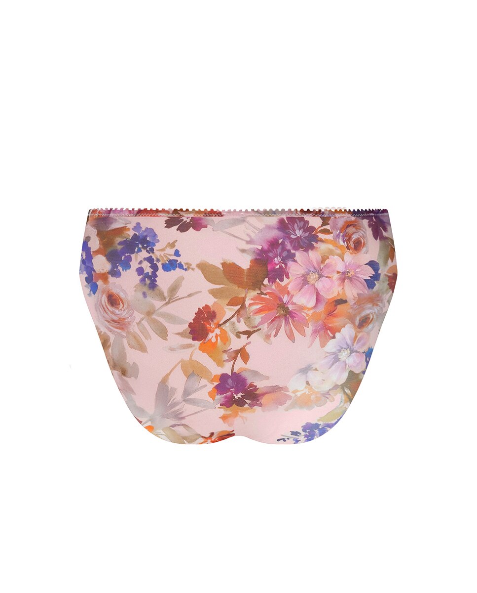 Cueca de Forma Clássica. Enriquecida com Bordados e Rendas Rosa-5