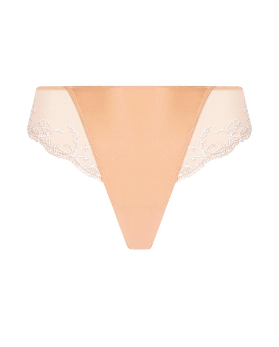 Cueca de biquíni Splendeur Soie Lise Charmel com cetim e bordado Pêssego-3