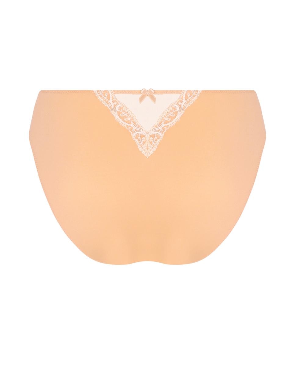 Cueca de biquíni Splendeur Soie Lise Charmel com cetim e bordado Pêssego-4