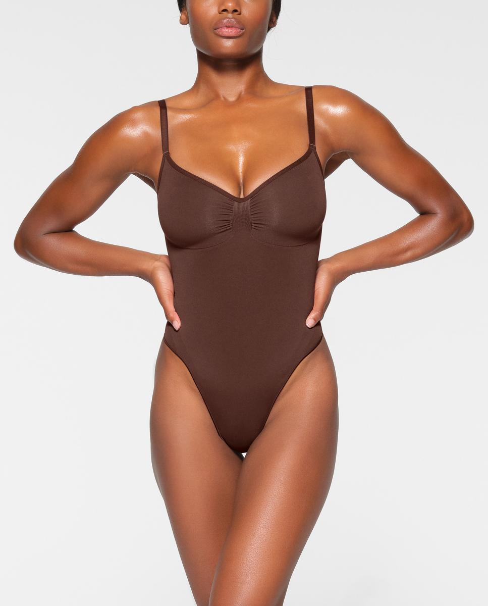 Body moldeador tanga - Skims - Marrón Marrón-1