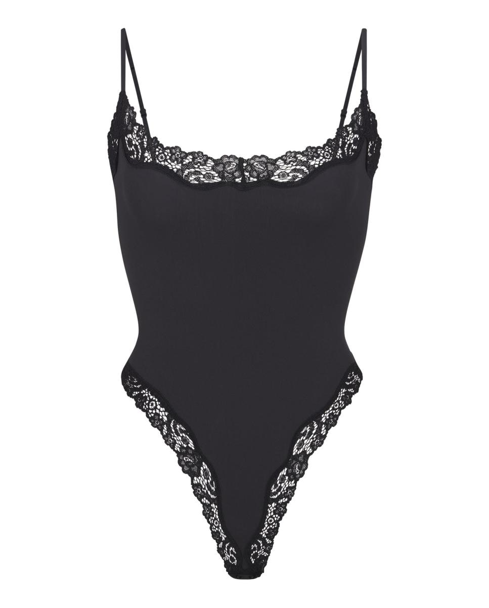 Body de encaje elástico con ajuste adaptable, combinación de feminidad, ligereza y confort. de mujer - Skims - Negro Negro-4