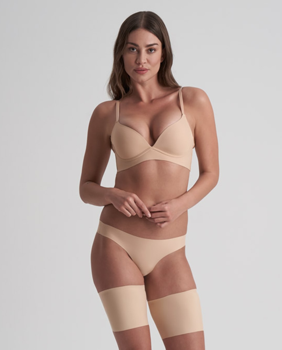 Fita Redutora e Anti-Fricção e para Coxas sem Costuras Bege-4