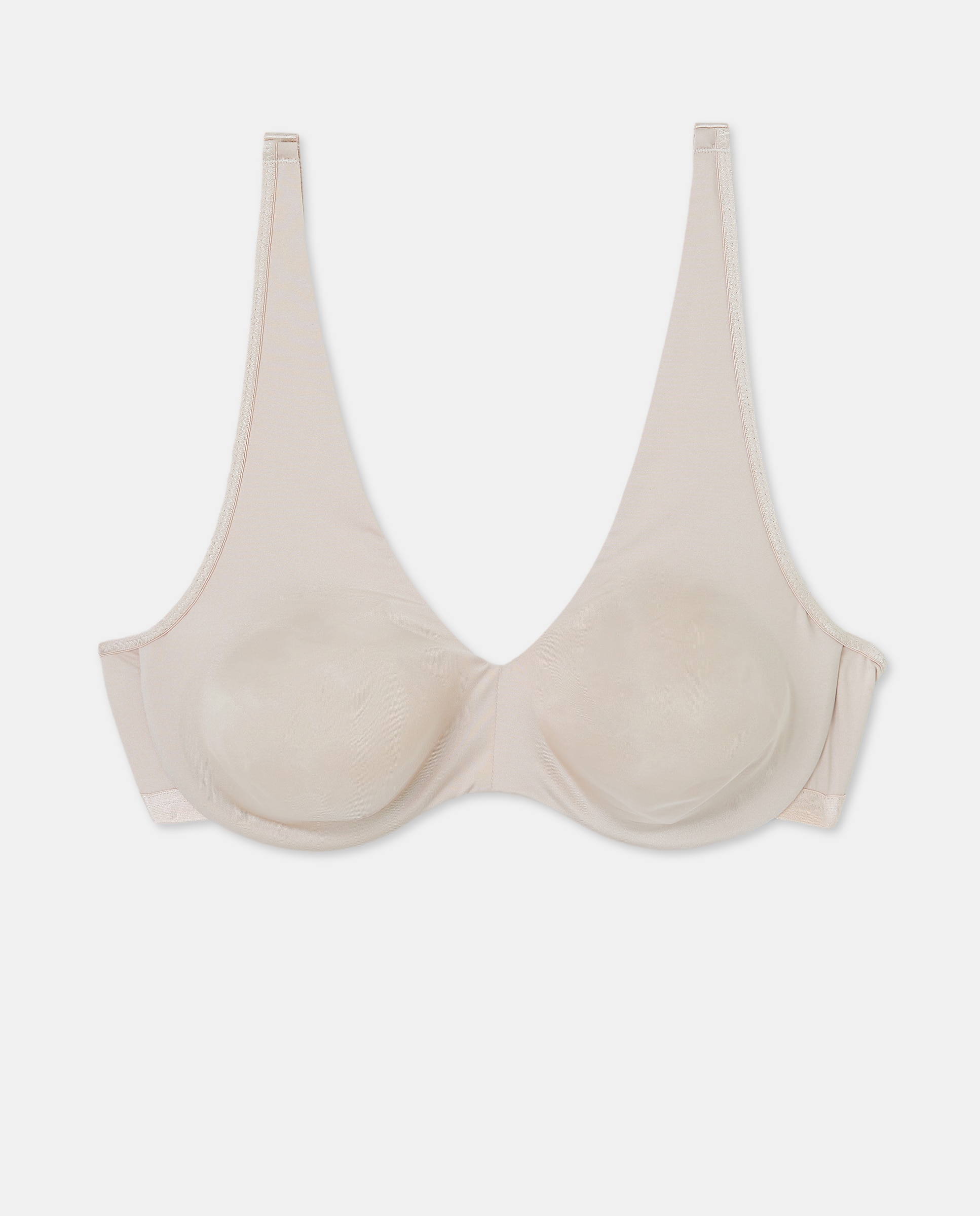Soutien de Copa Grande com Aro e em Tecido Ultraligeiro Natural-4