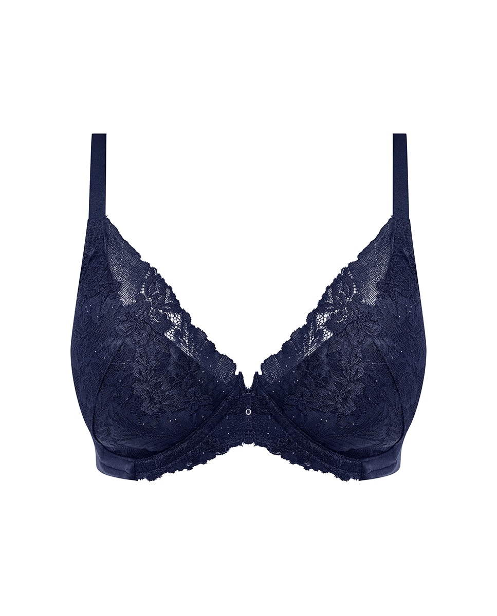 Soutien Push-Up com Aro e Renda Floral Azul-4