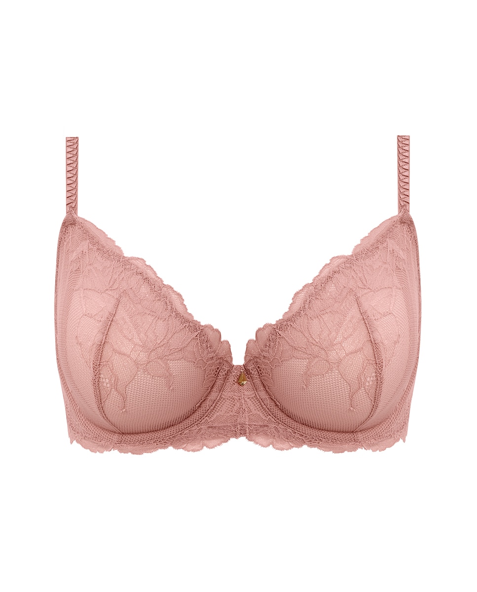 Soutien Balconette de Aro com Renda Floral e Elástico Rosa-4