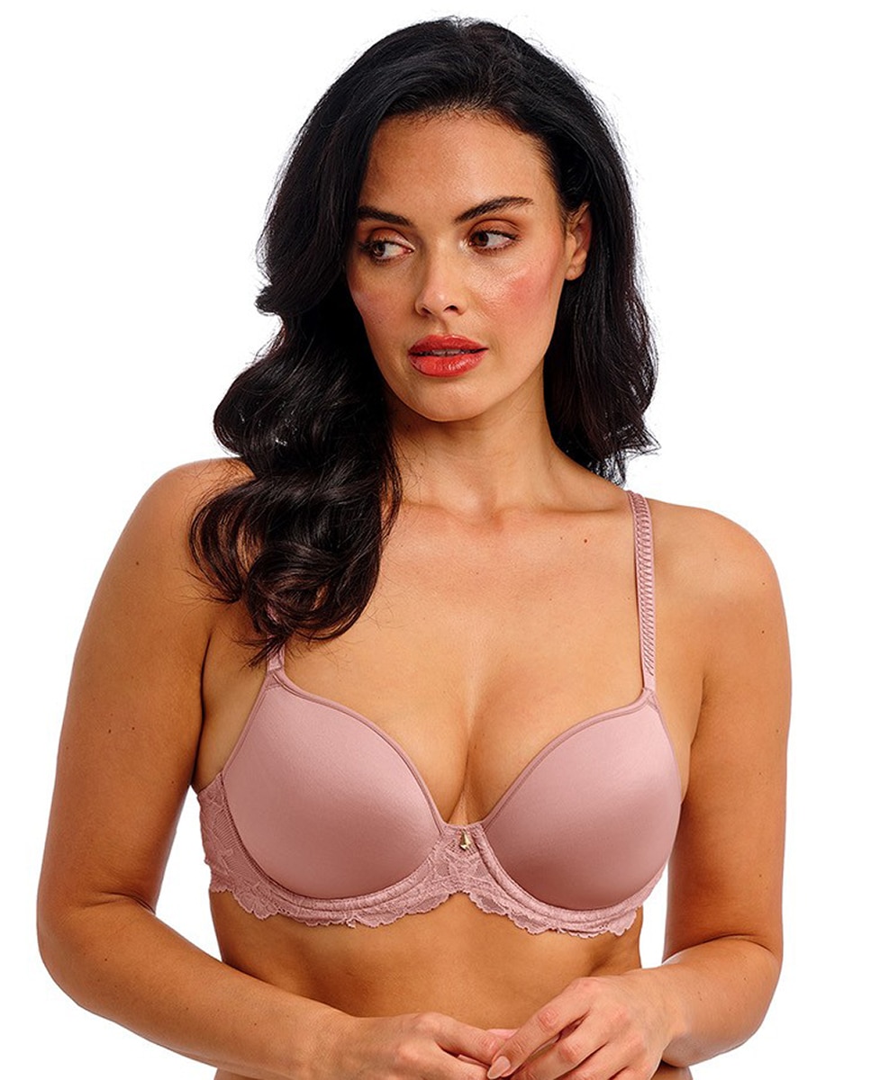 Soutien de Aro com Copa Lisa Almofadada e Renda Rosa-1