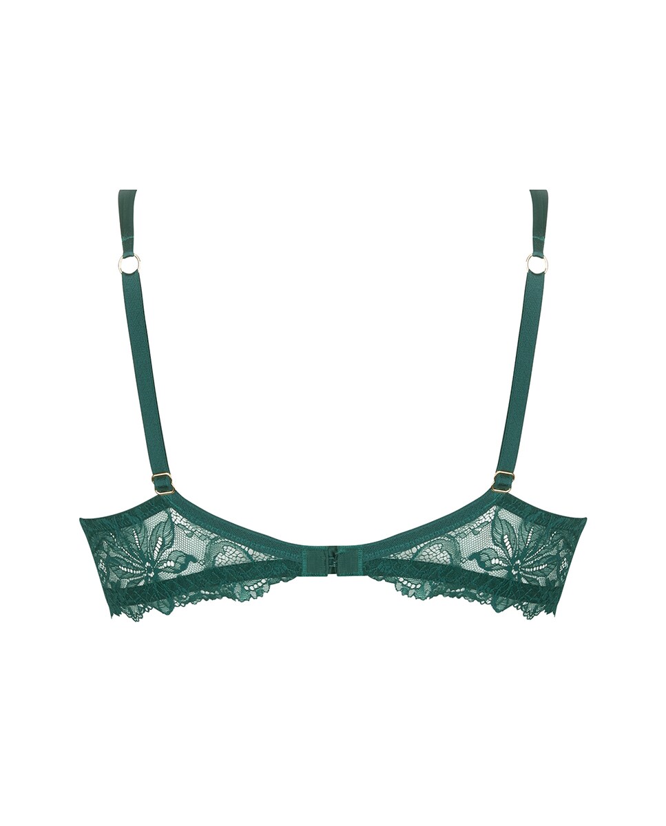 Soutien de Copa Grande com Aros e Copa até D ou E. Reforços Laterais. Verde-escuro-6