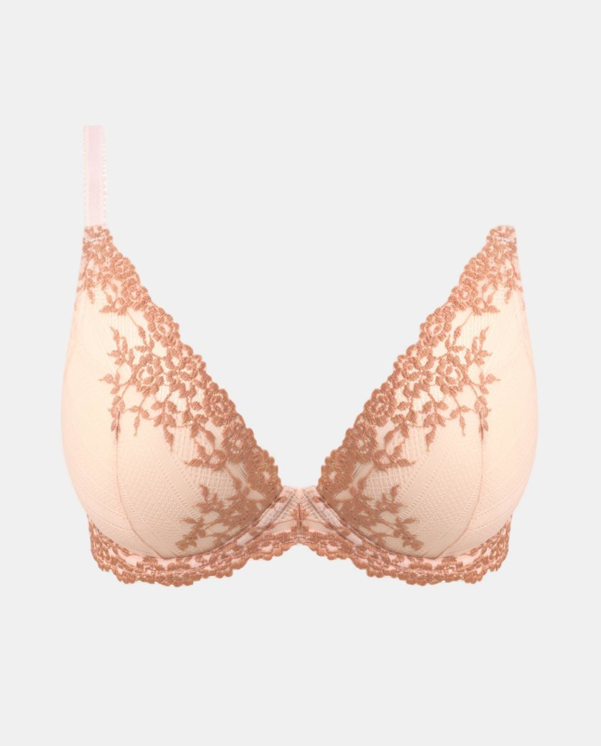 Soutien Almofadado Triangular Embrace Lace com Aro Castanho-claro-5