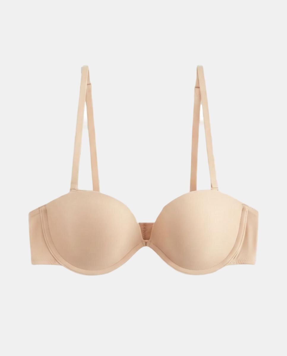 Soutien com Armação Push-Up Multiposições e Multiusos, em Tecido Suave e Invisível Bege-6