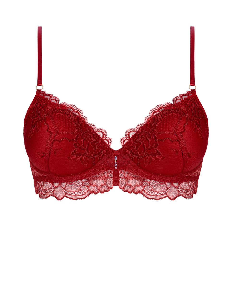 Sujetador con aros y relleno bordado de mujer - Lise Charmel - Rojo Rojo-3