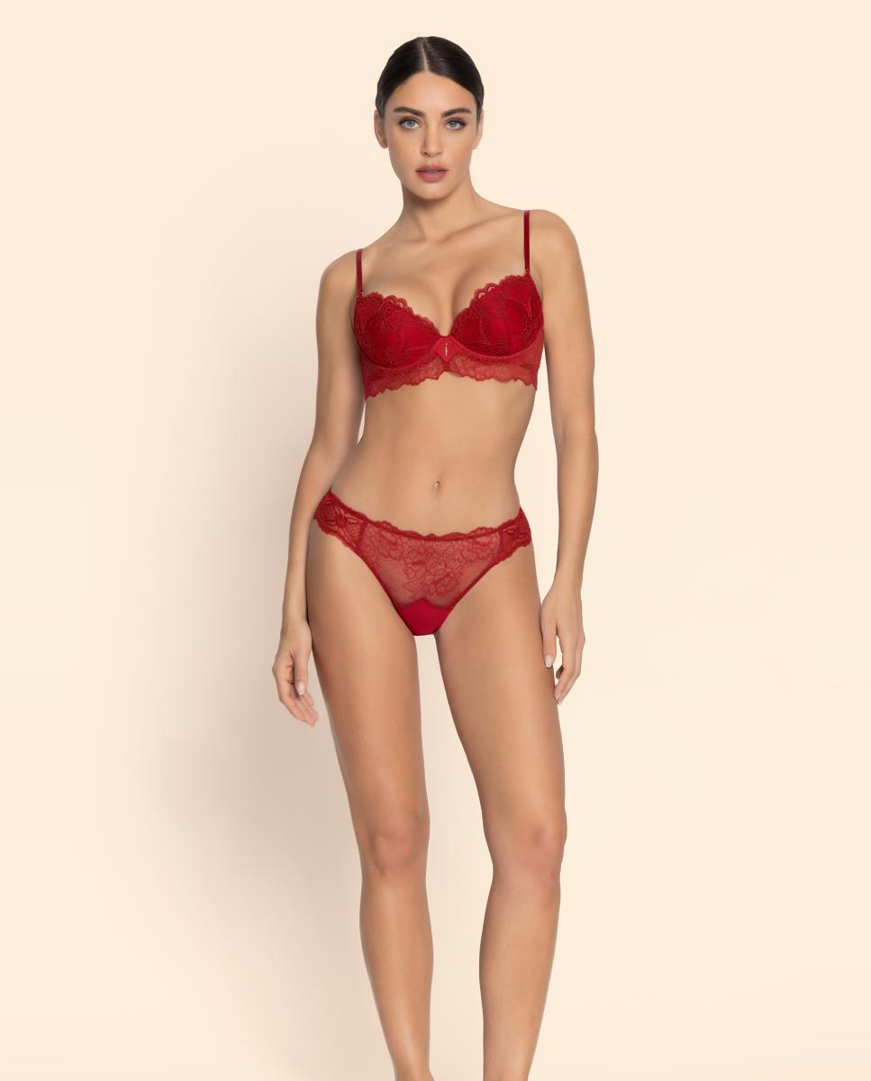Sujetador con aros y relleno bordado de mujer - Lise Charmel - Rojo Rojo-6