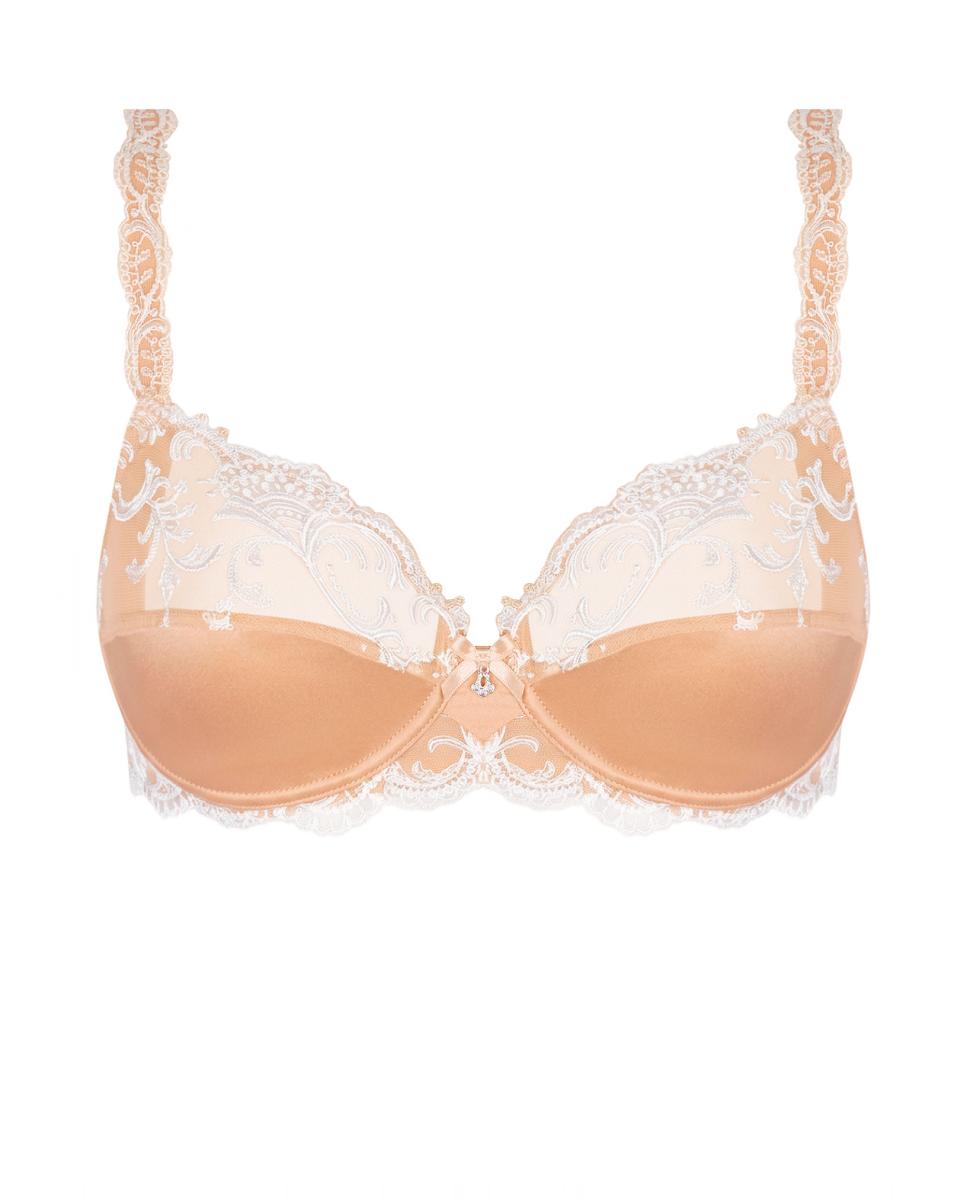 Soutien Splendeur Soie de Lise Charmel plus size com aro Pêssego-4