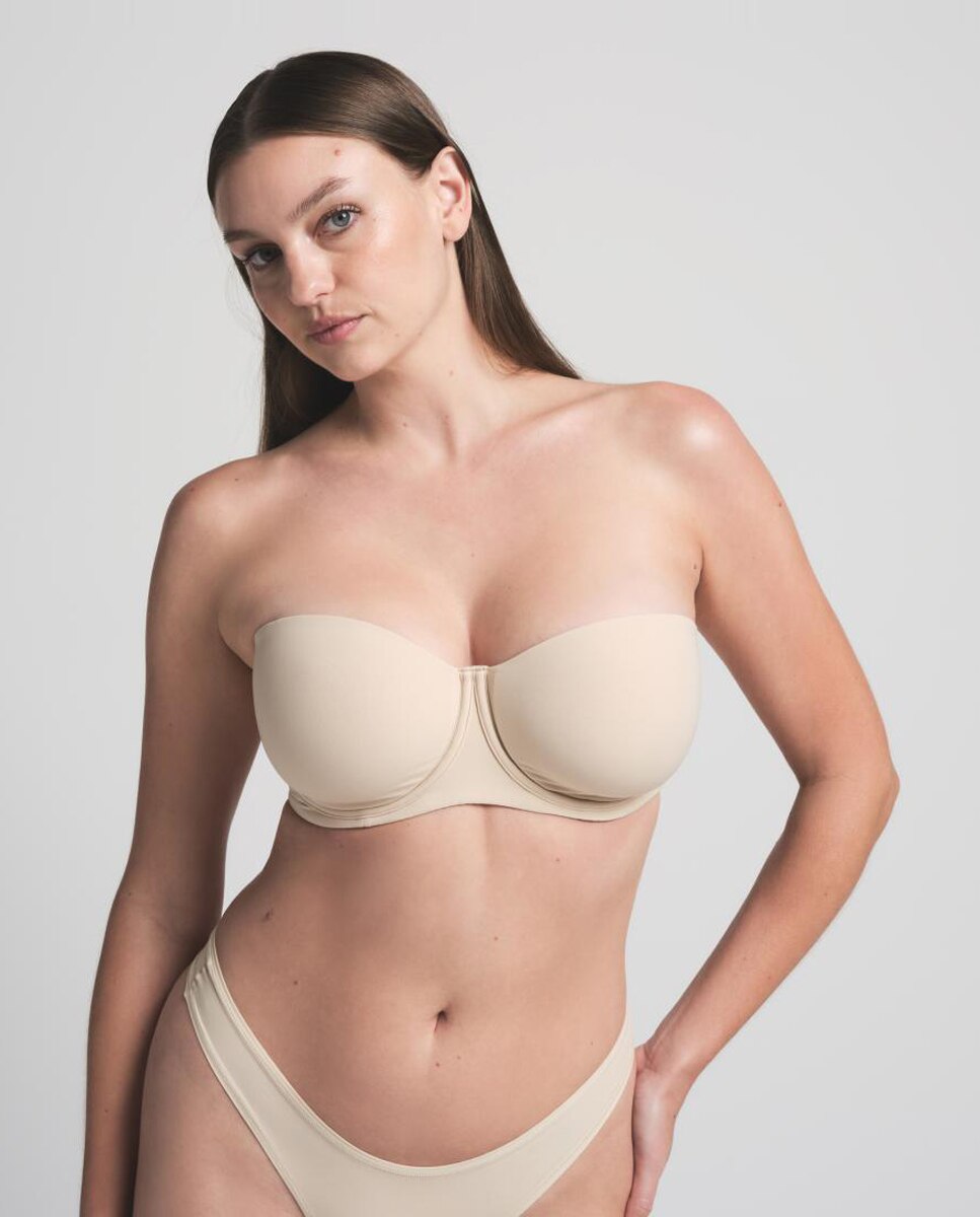 Imagen 0 de sujetador sin tirantes con sujeción firme Beige
