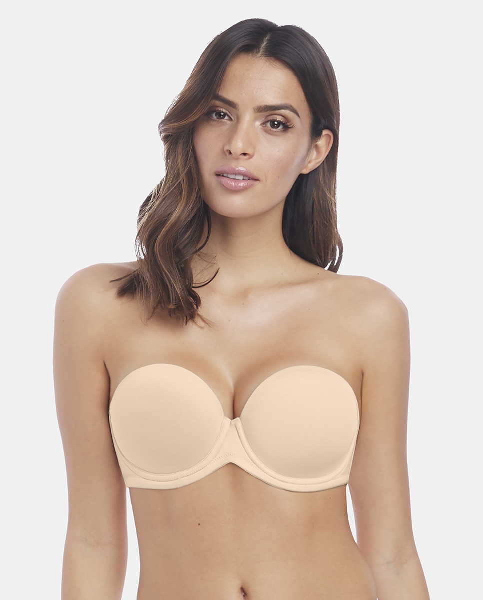 Soutien almofadado Red Carpet tipo bandeau nude com aro Preto-1