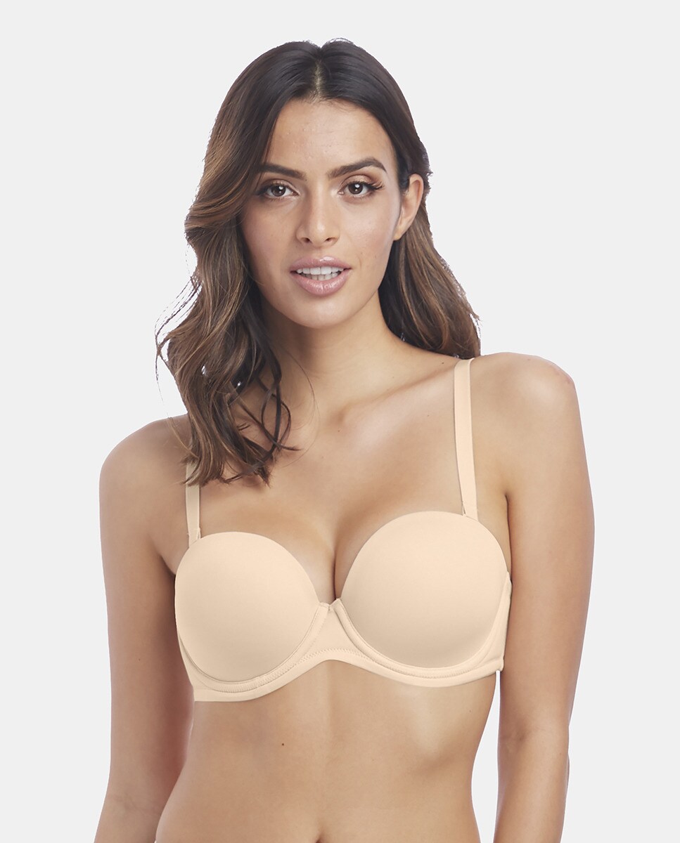 Soutien almofadado Red Carpet tipo bandeau nude com aro Preto-2