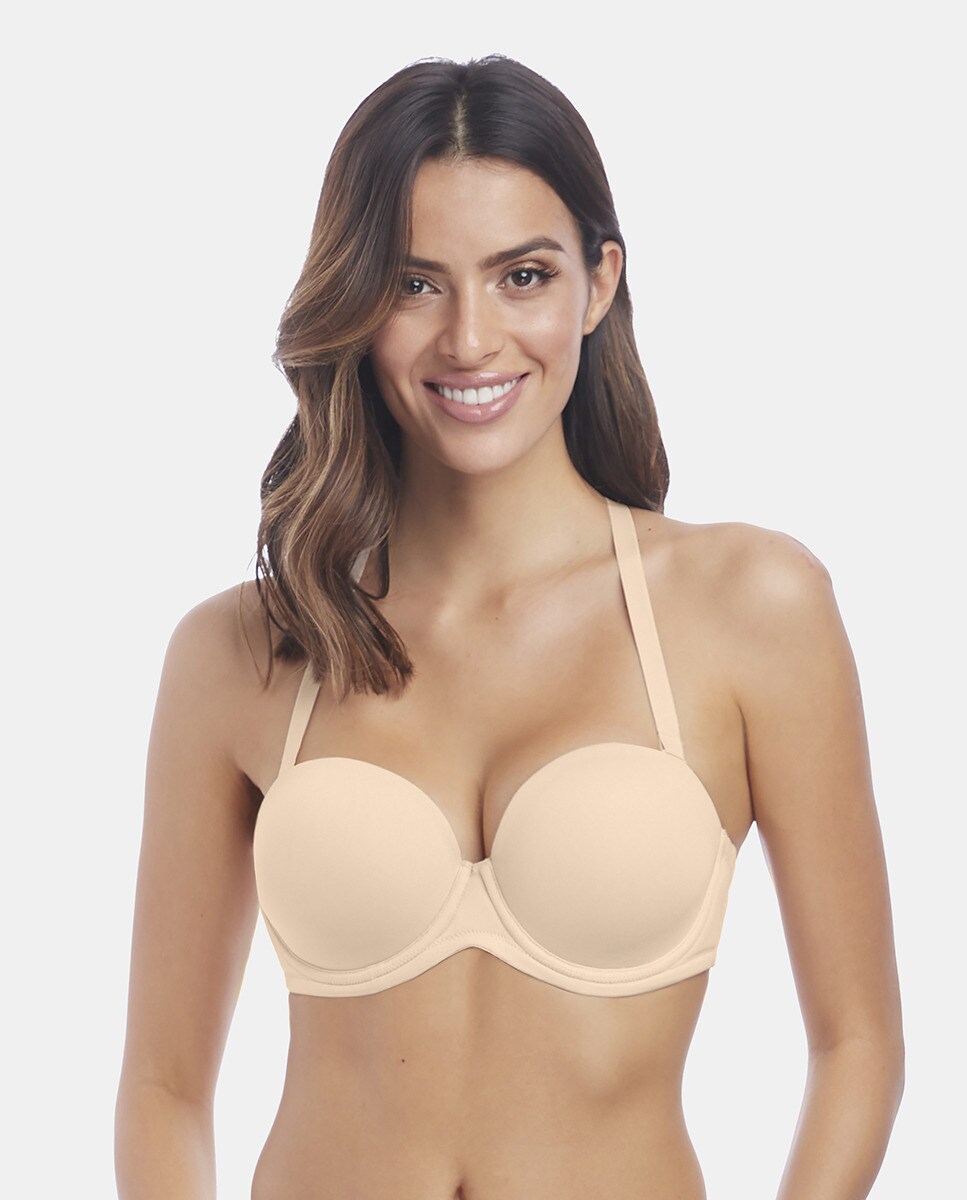 Soutien almofadado Red Carpet tipo bandeau nude com aro Preto-3
