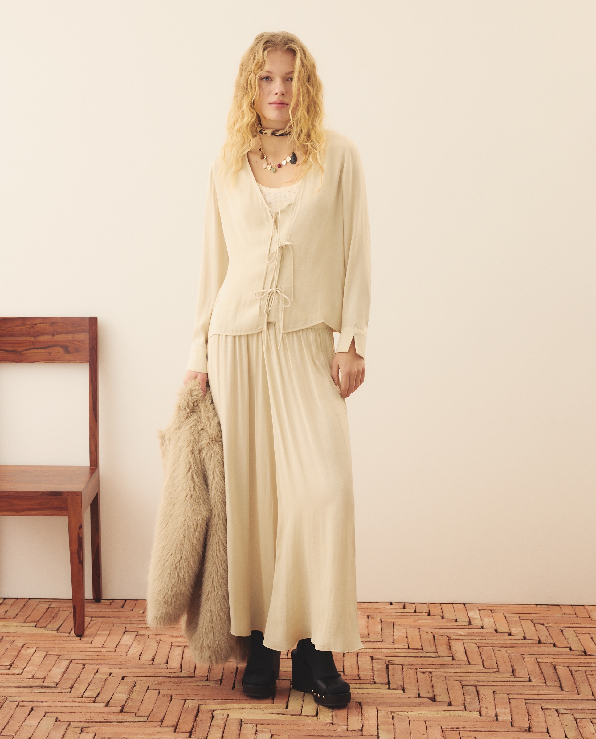 Blusa Alce com Laços 150 Baunilha-2