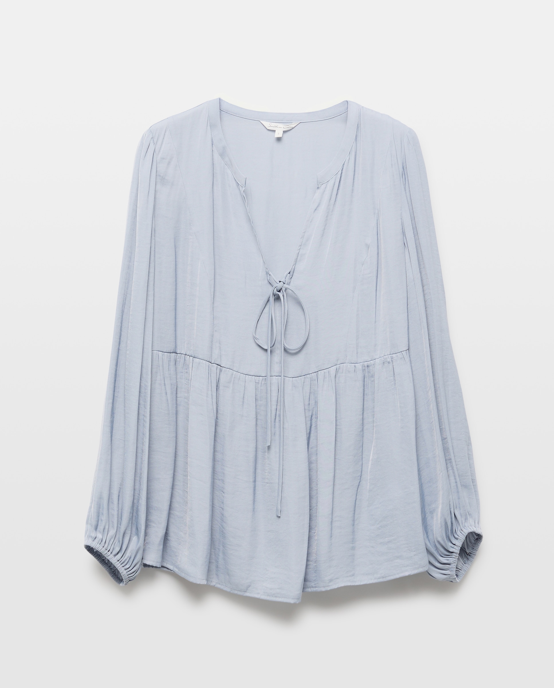 Blusa com Adorno de Cortes 410 Azul Claro-4
