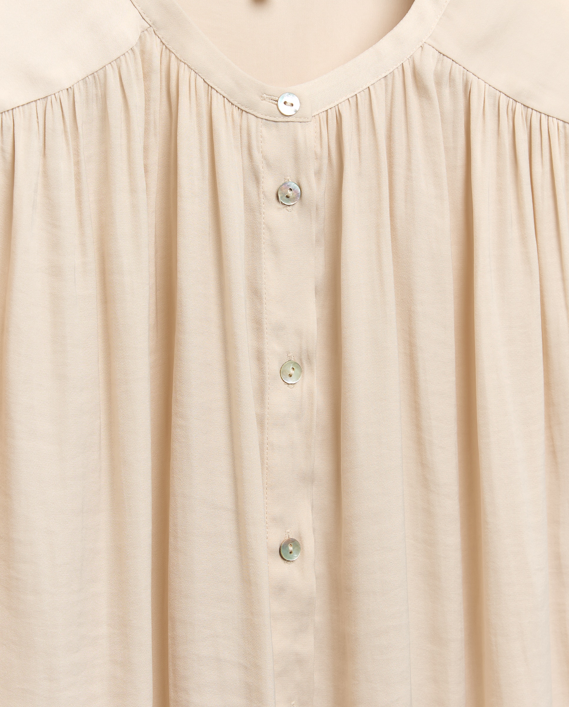 Blusa de mujer con manga de capa - Southern Cotton - Beige Beige-5