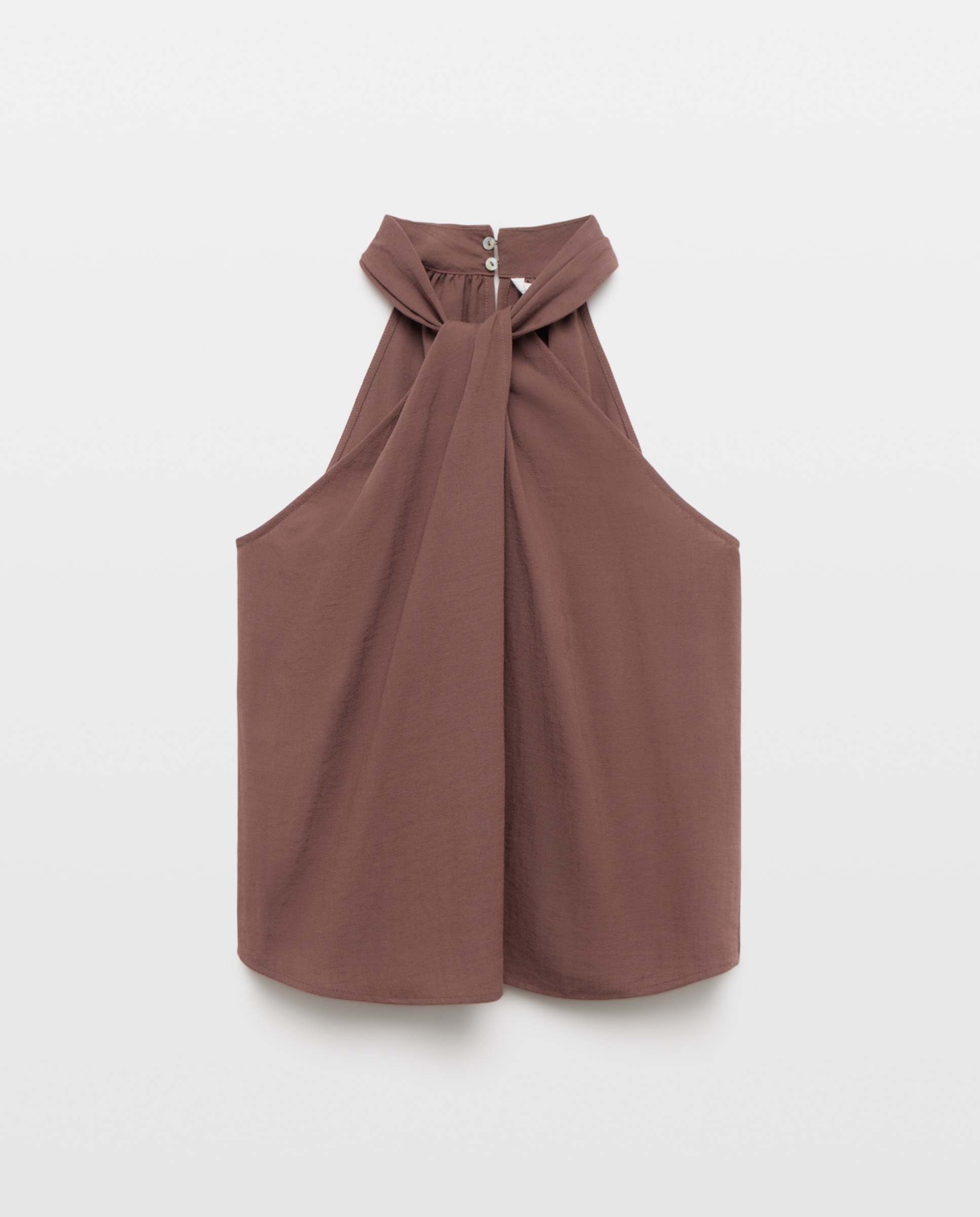 Top Halter Liso Castanho-4