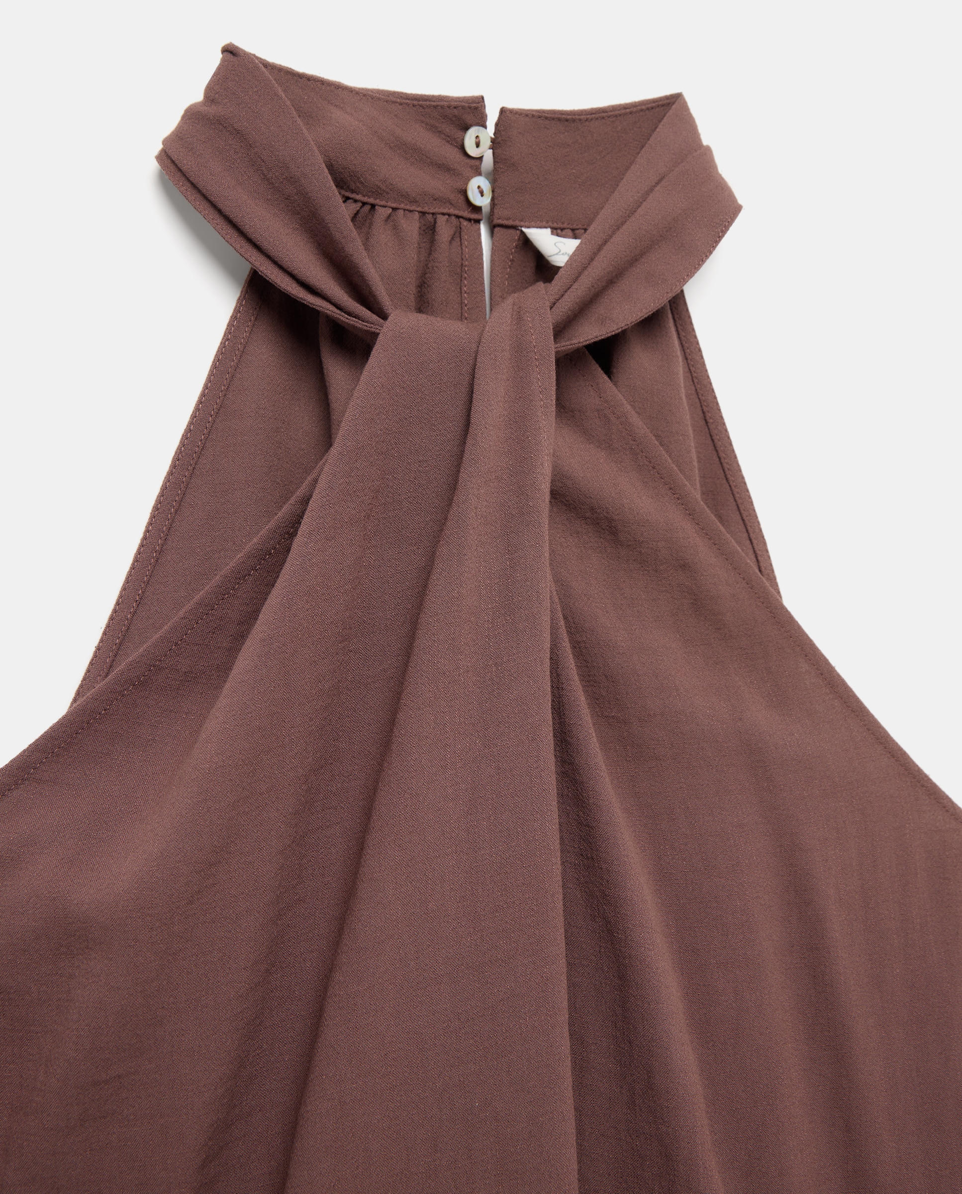 Top Halter Liso Castanho-5
