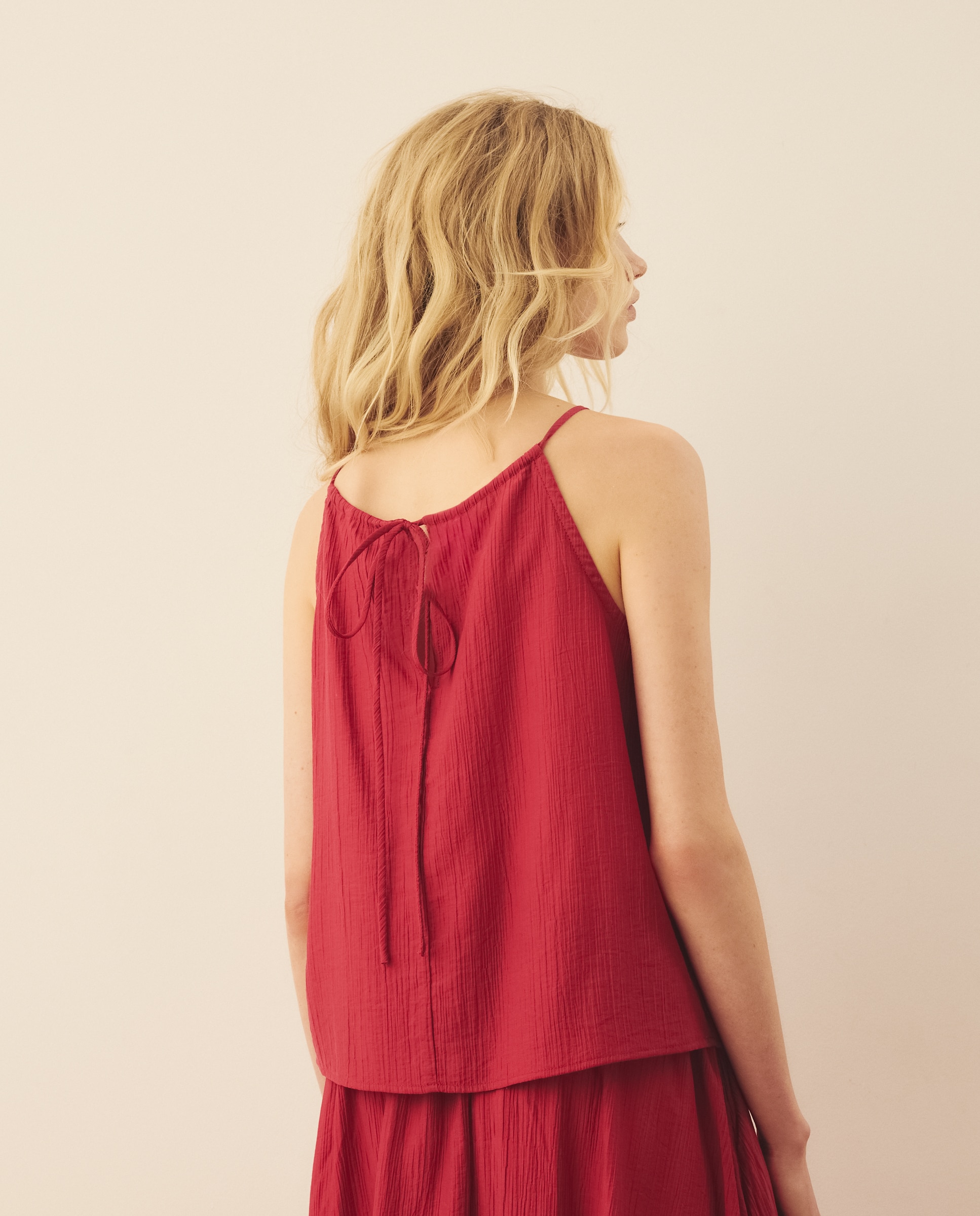 Top halter de mujer realizado en tencel - Southern Cotton - 600 Rojo 600 Rojo-4
