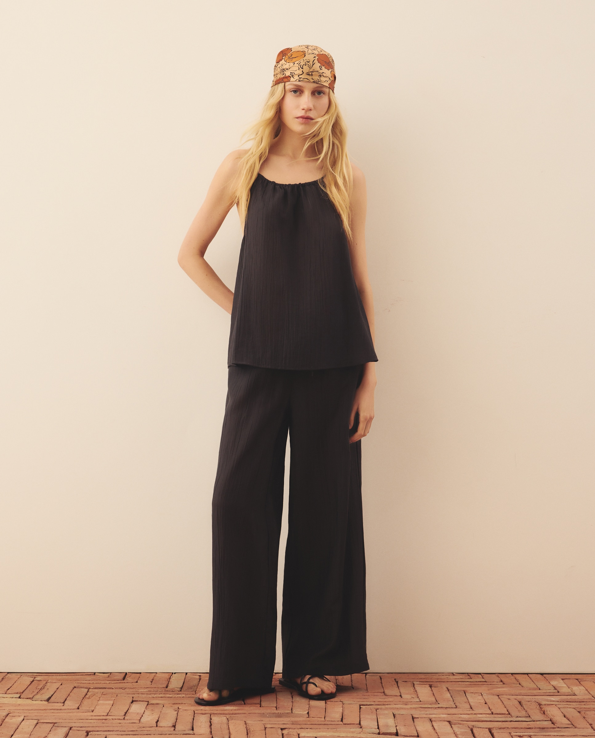 Top halter de mujer realizado en tencel - Southern Cotton - Plomo Plomo-2