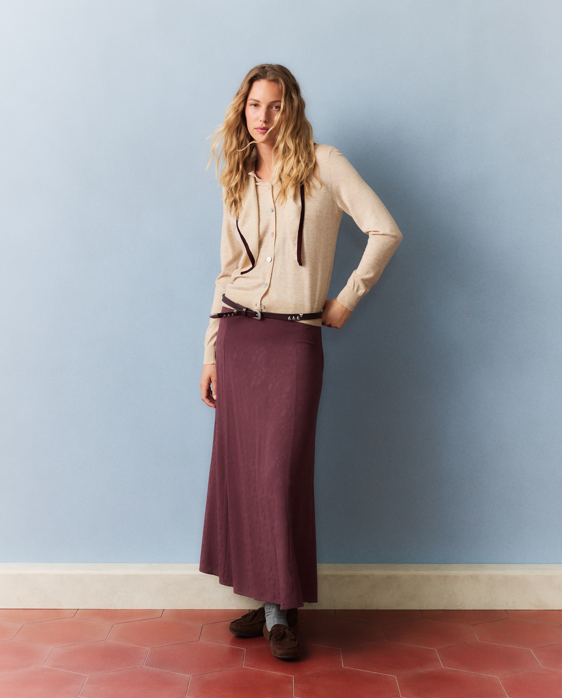 Imagem 0 de Saia Midi com Jacquard