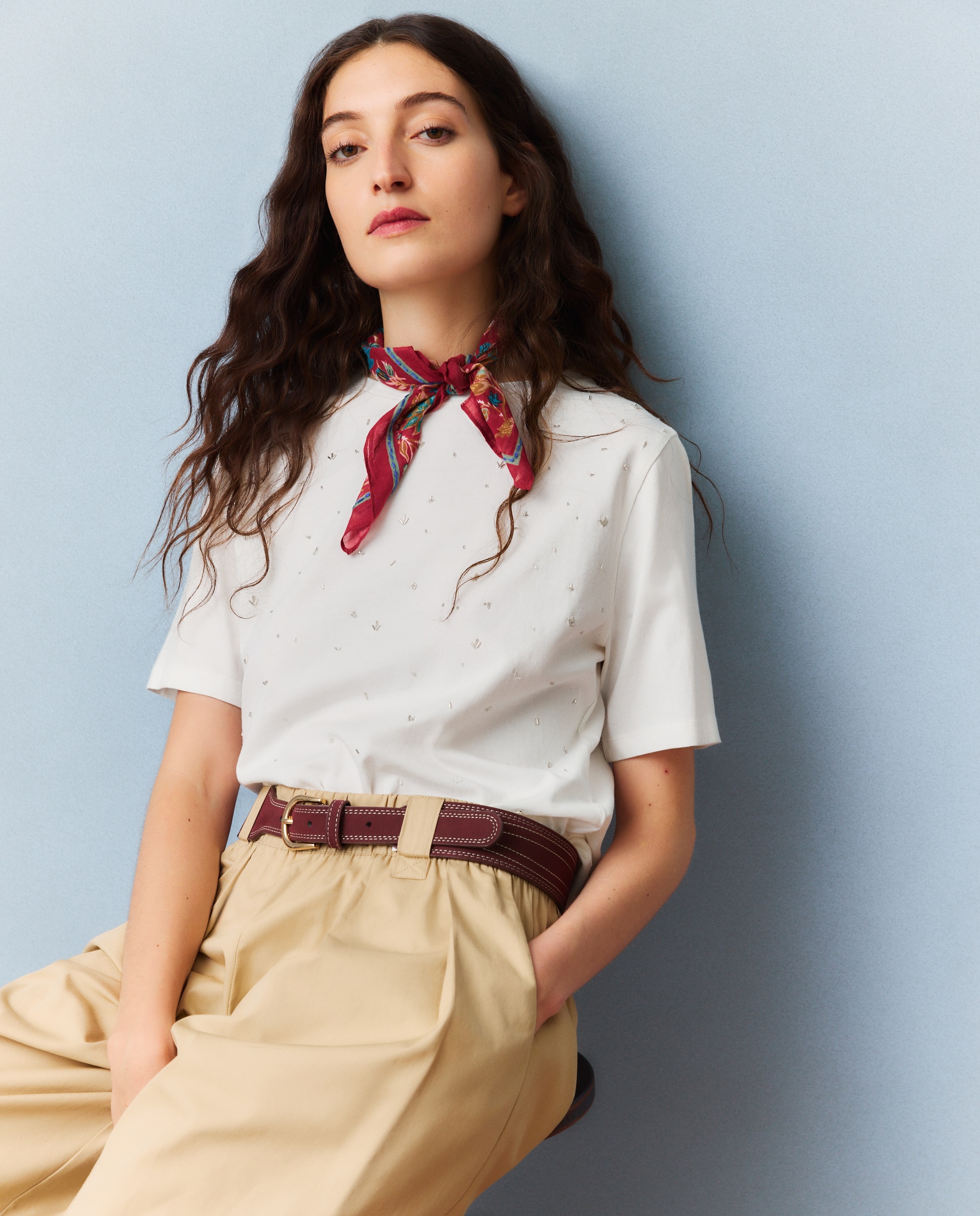 Imagen 0 de Camiseta de mujer estampada Blanco