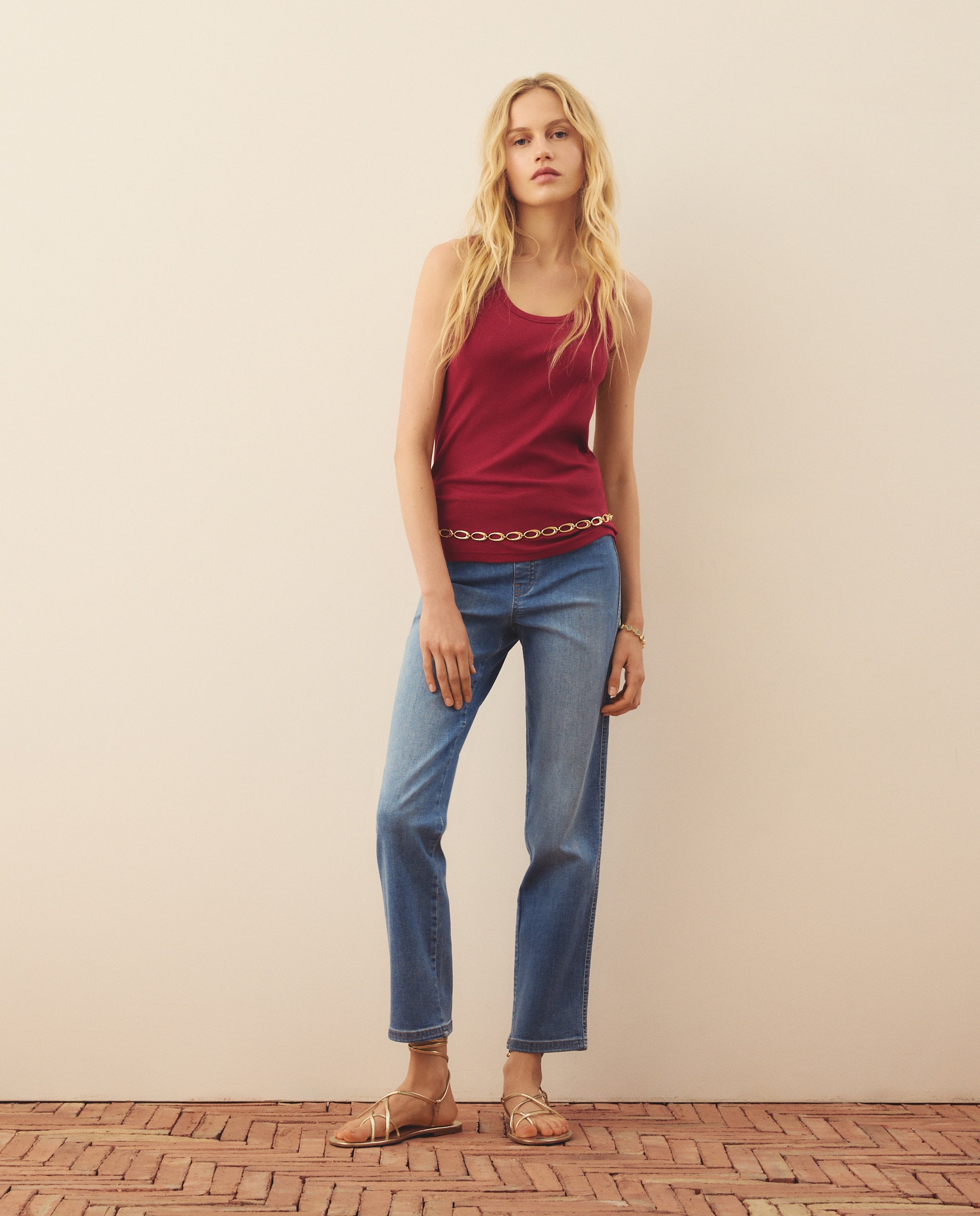 Camiseta básica de mujer canalé - Southern Cotton - Plomo Plomo-2