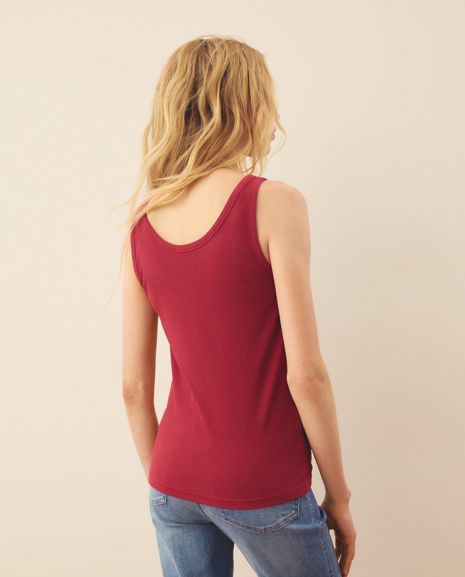 Camiseta básica de mujer canalé - Southern Cotton - Plomo Plomo-3