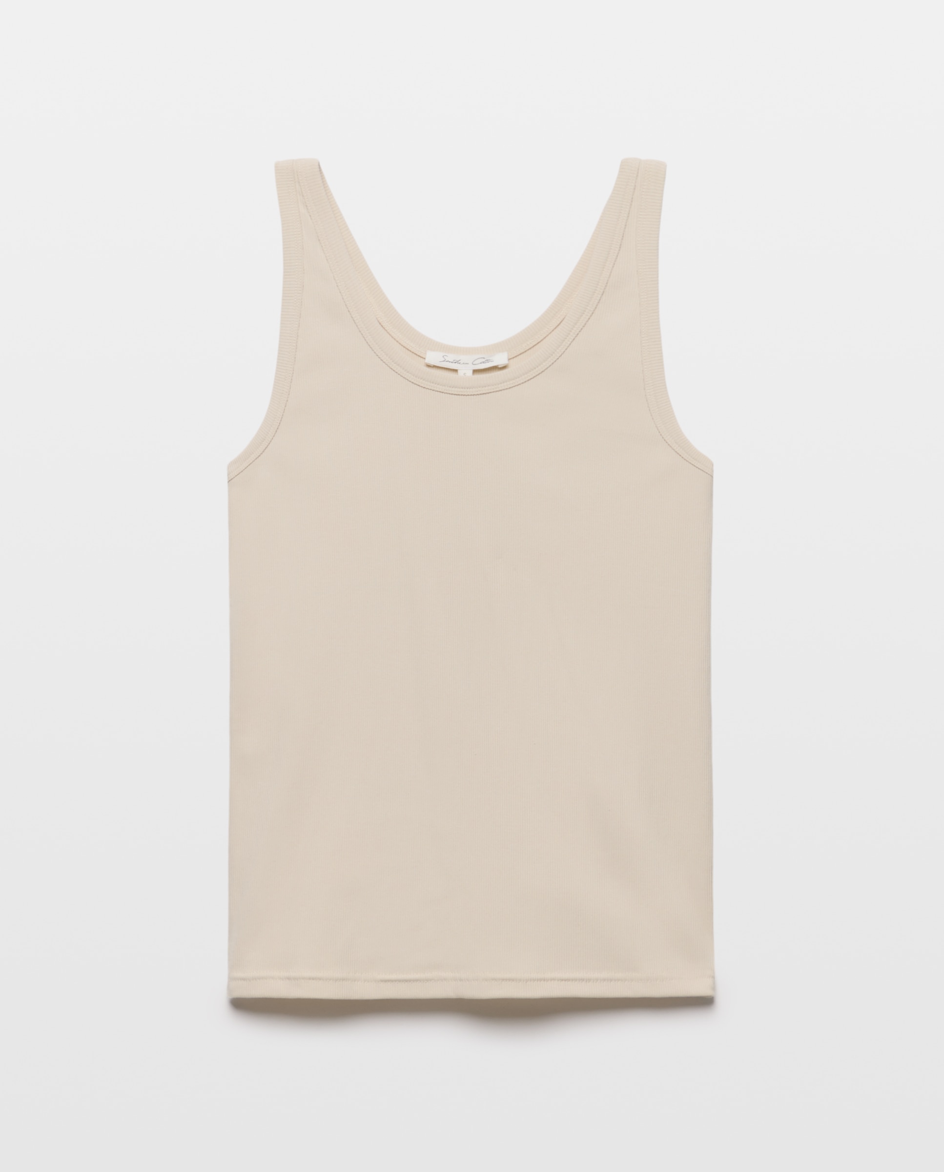 Southern Cotton - Camiseta básica de mujer canalé.