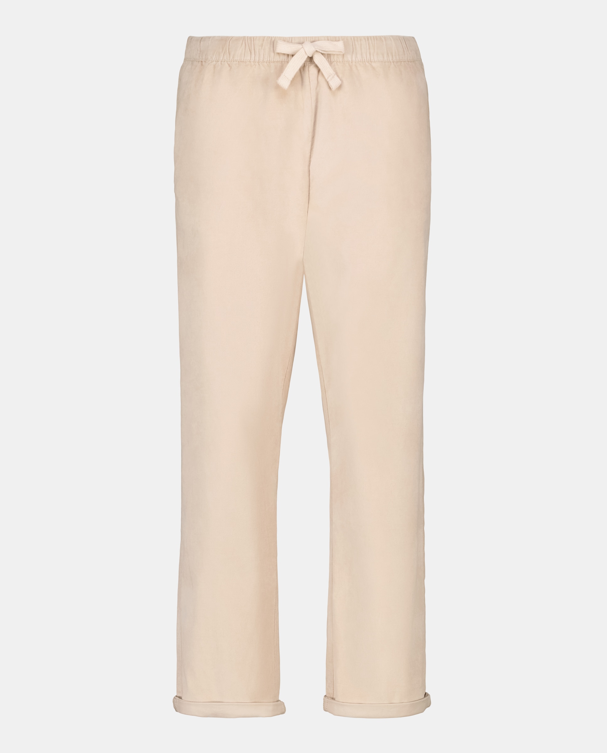 Calças de Bombazina Lisas Bege-4