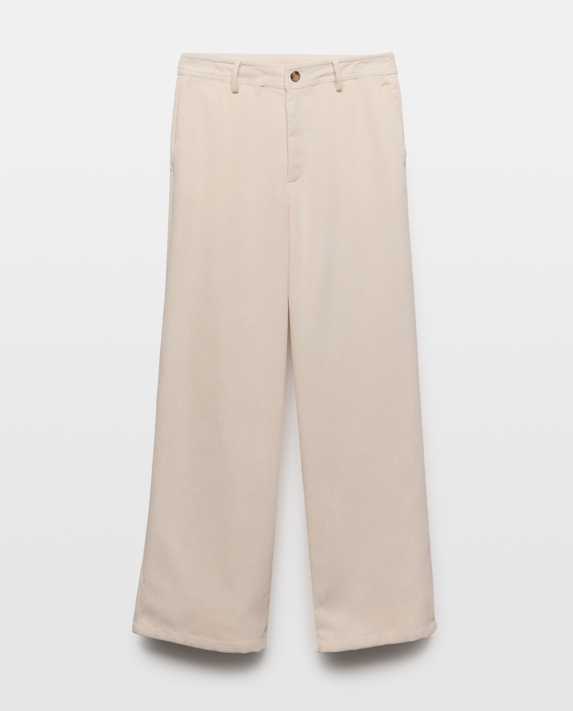 Pantalón de mujer ancho de pana fluida - Southern Cotton - Blanco roto Blanco roto-4