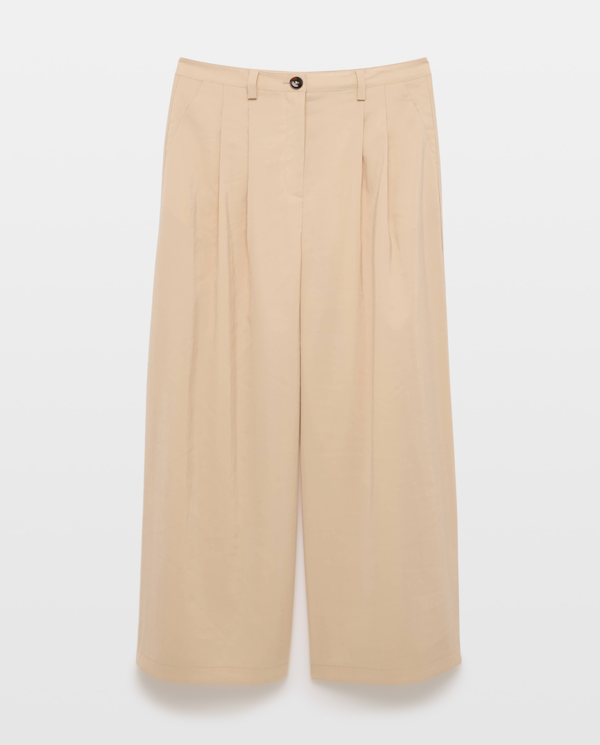 Calças Fluidas com Lavagem 730 Camel-4