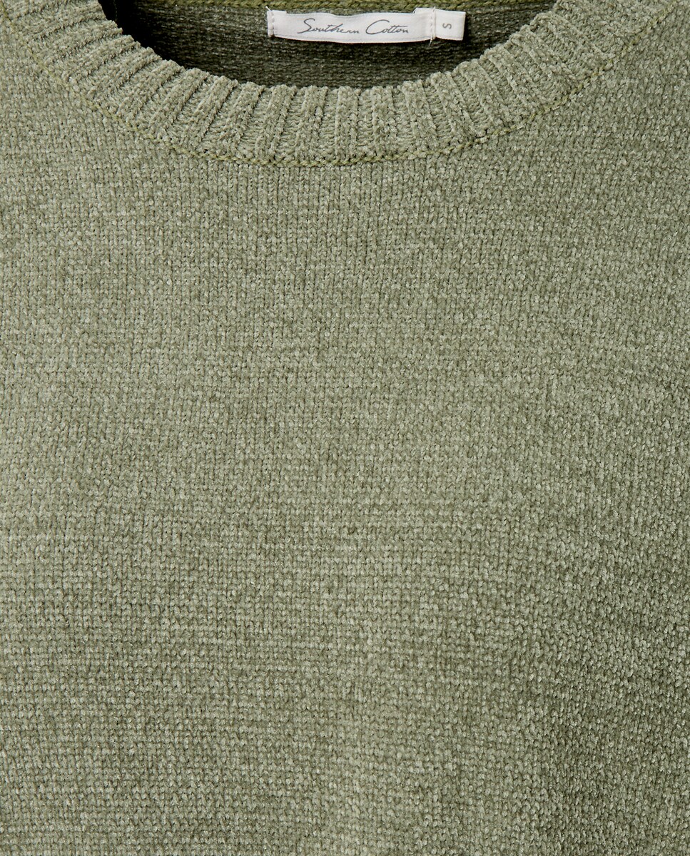 Camisola de Malha de Poliéster Lisa 520 Caqui-5