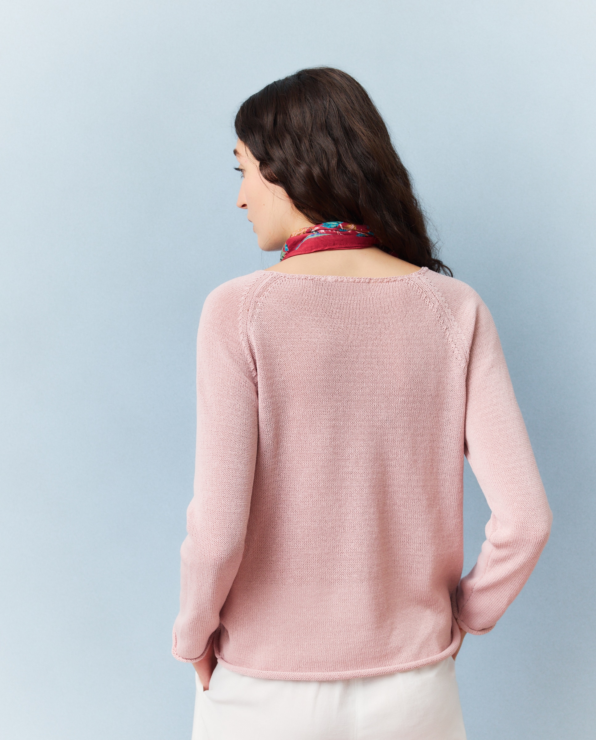 Camisola de Malha Básica Lisa 200 Rosa-3