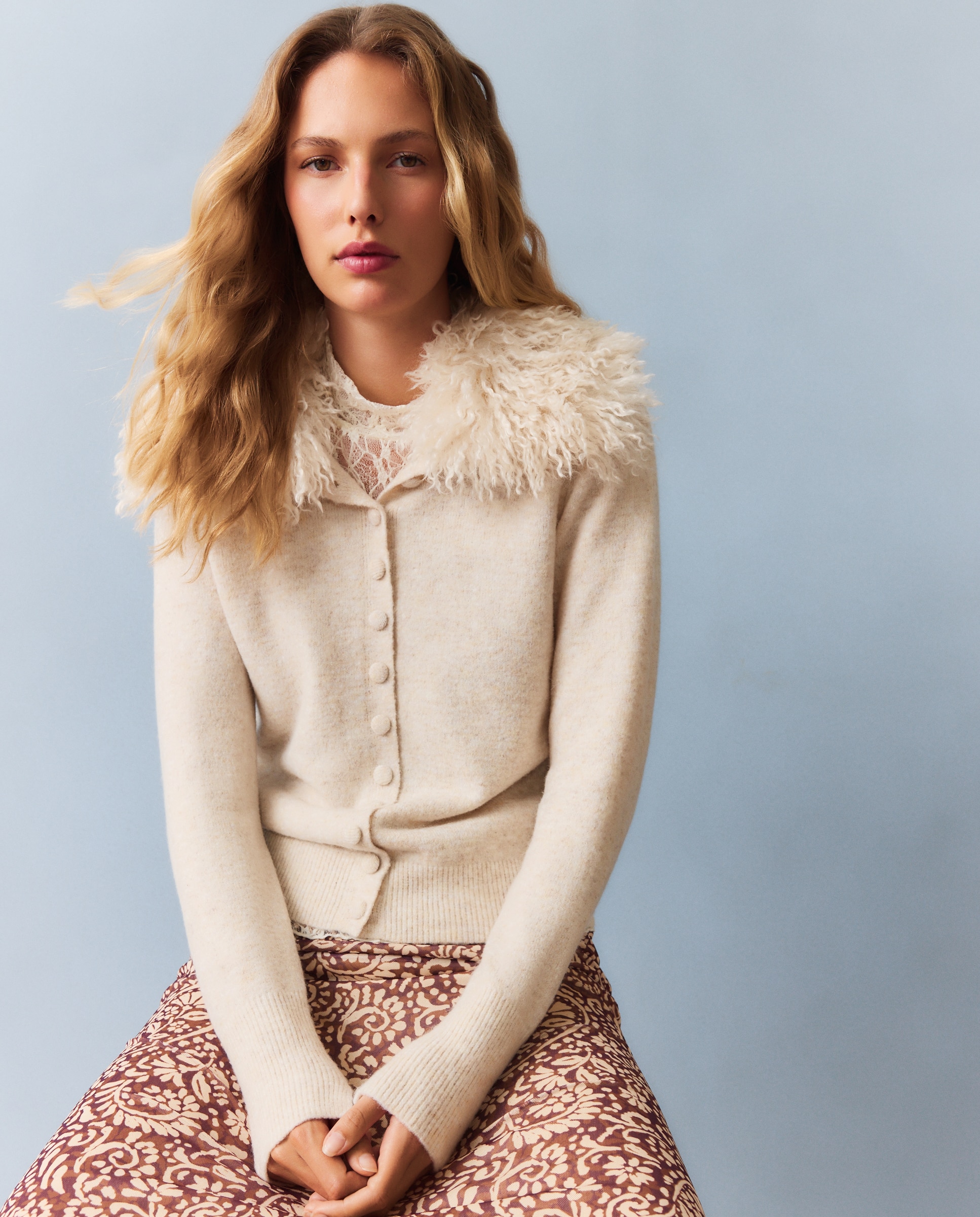 Chaqueta de mujer con cuello - Southern Cotton - Beige Beige-1
